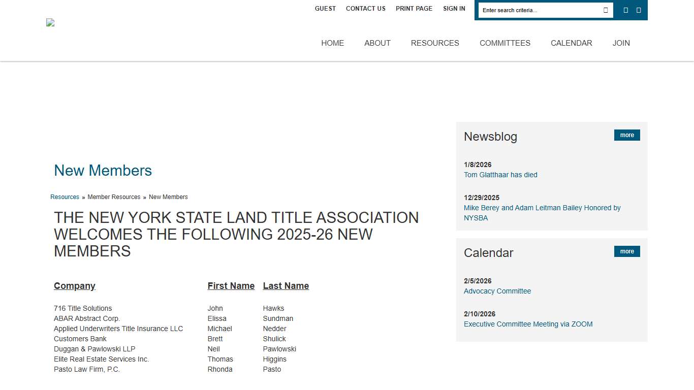 New Members - New York State Land Title Association